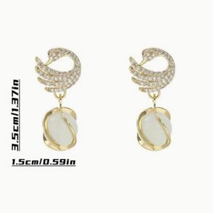 Oorbelle Swan-Shaped Dangle Pearl Earrings – Elegant Jewelry Gift